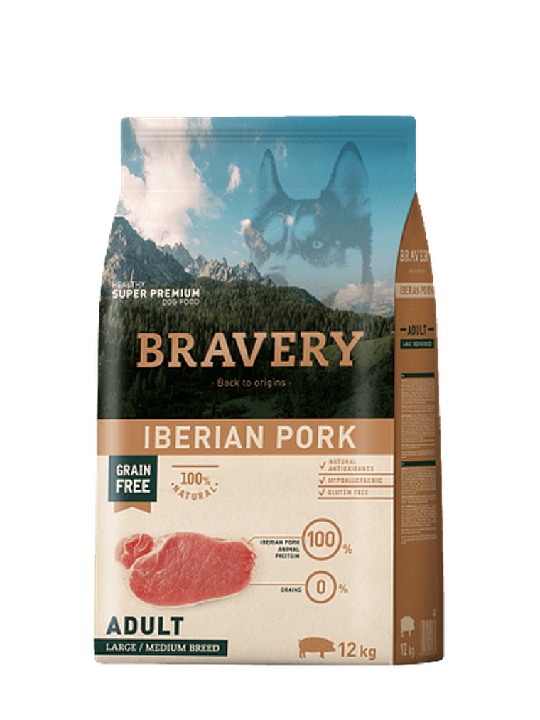 Bravery Iberian Pork Adulto Large/Medium 4kg 1