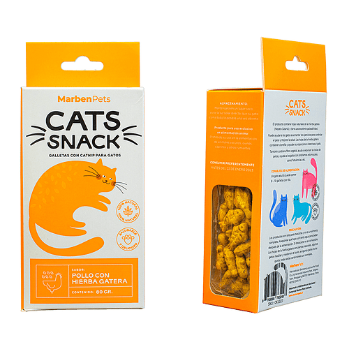 Cats Snack Galletas con Catnip ( Pollo con hierba gatera) 80gr