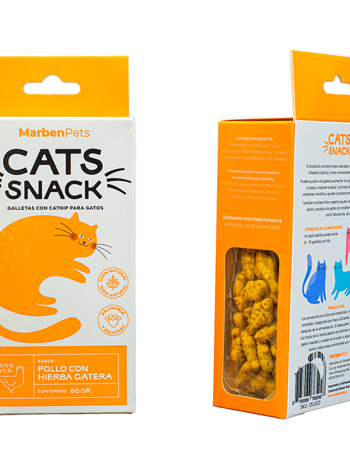 Cats Snack Galletas con Catnip ( Pollo con hierba gatera) 80gr 1