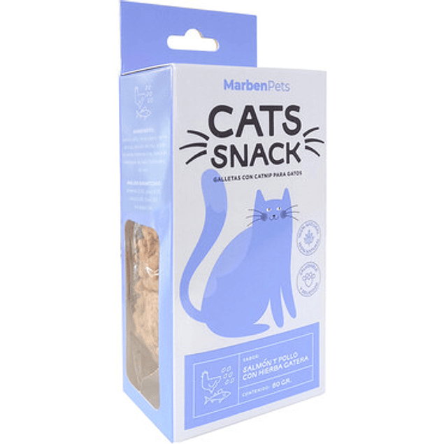 Cats Snack Galletas con Catnip ( Salmon y Pollo con hierba gatera) 80gr