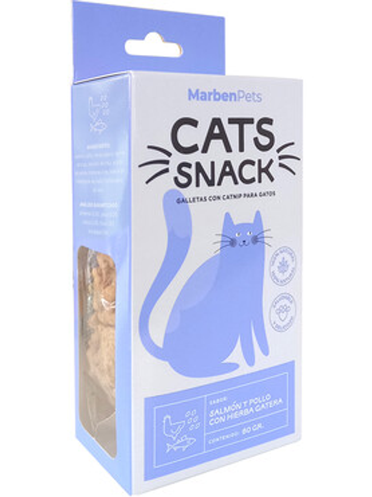 Cats Snack Galletas con Catnip ( Salmon y Pollo con hierba gatera) 80gr 1