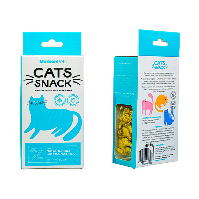 Cats Snack Galletas con Catnip (Salmon con hierba gatera) 80gr  