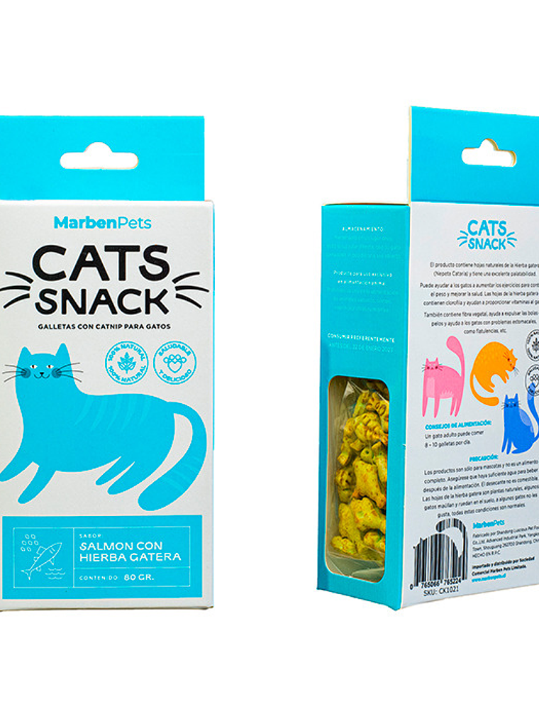 Cats Snack Galletas con Catnip (Salmon con hierba gatera) 80gr   1
