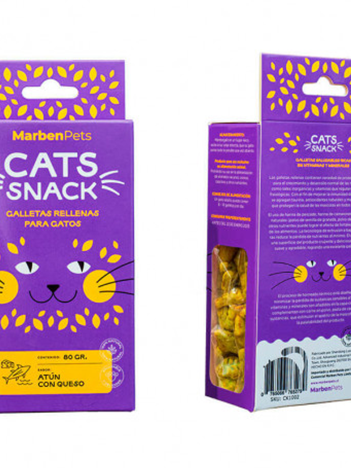 Cats Snack Galletas rellenas (Atun con queso) 80gr  1