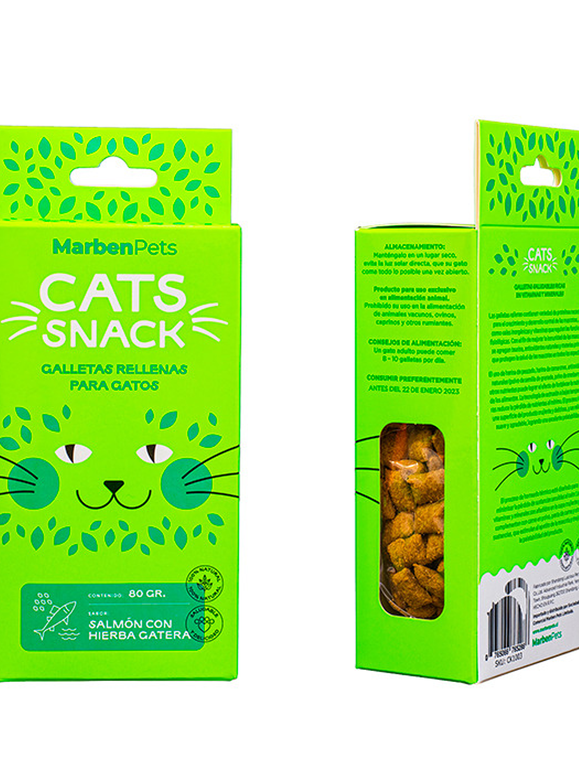 Cats Snack Galletas rellenas (Salmon con hierba gatera) 80gr   1