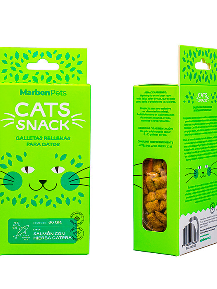 Cats Snack Galletas rellenas (Salmon con hierba gatera) 80gr   1