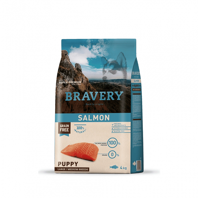 Bravery Salmon Puppy Large Medium 4kg