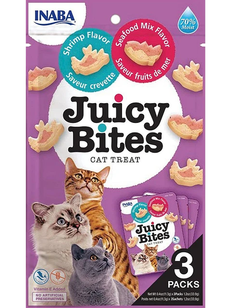 Churu Para Gato Juicy Bites Sabor a Camarón & Mariscos  1