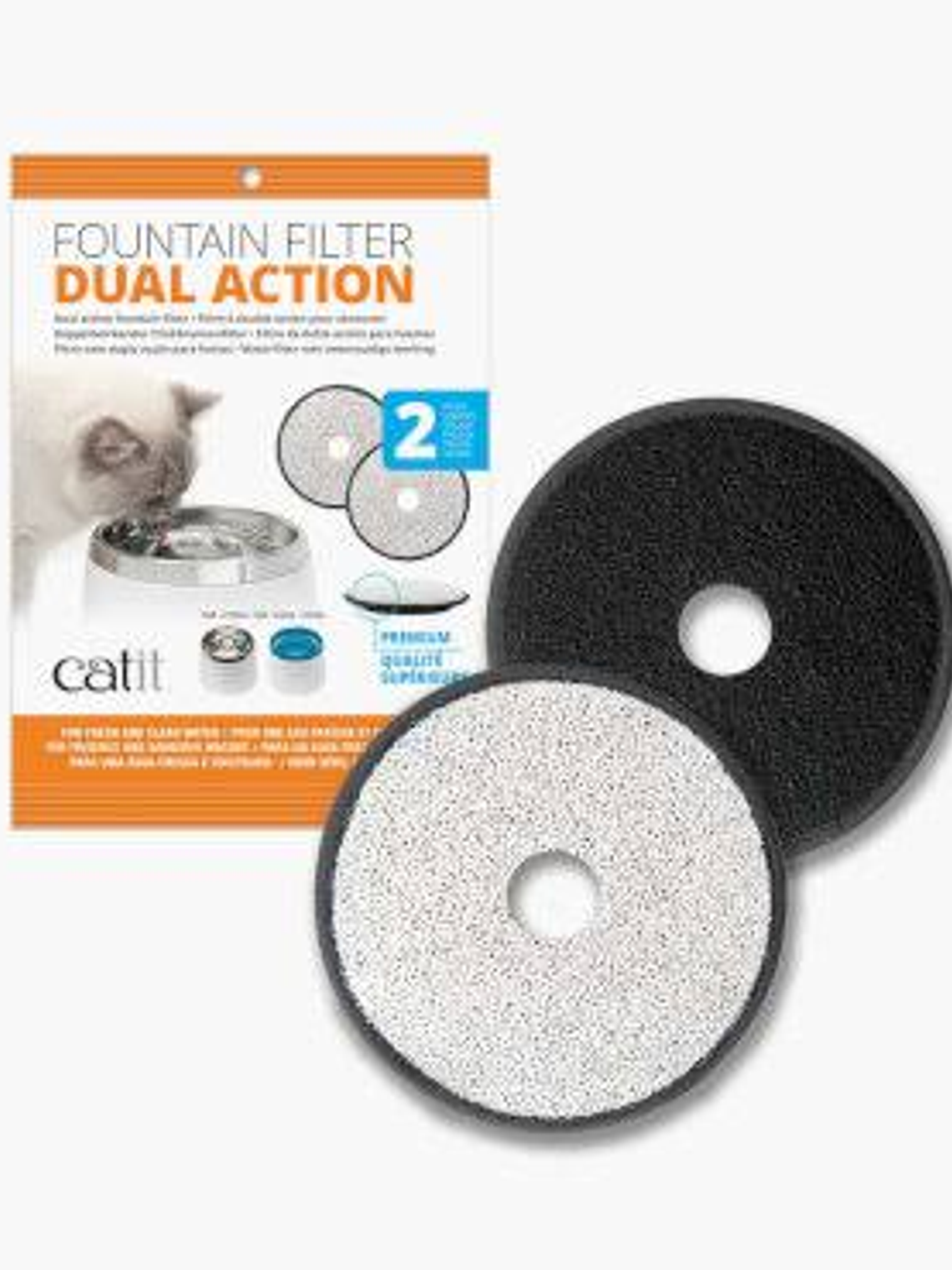 Catit Pack 2 Filtros De Acción Dual Para Fuentes Agua  2
