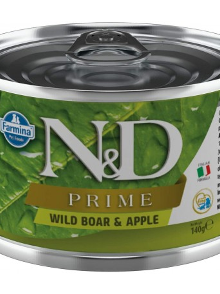 Lata N&D Dog Prime Wild Boar and Apple Mini 140Gr 1