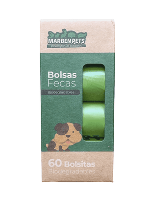 Marben Pets Bolsas Fecas Ecológicas 4 Rollos 60 Bolsas