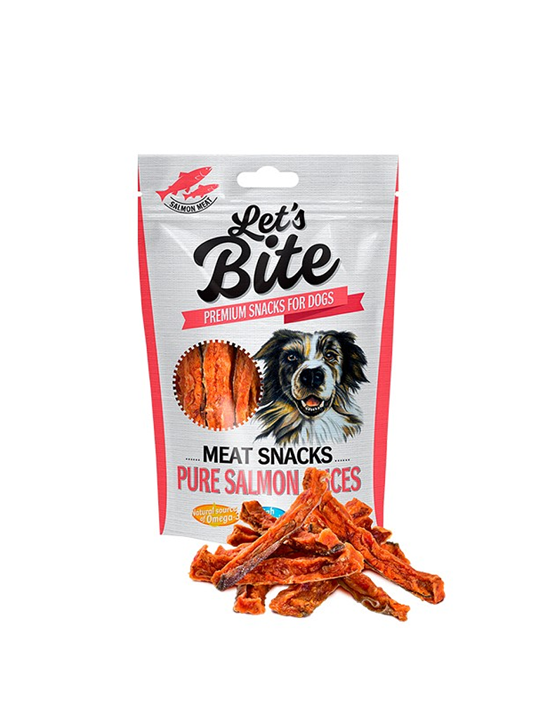  Snack Brit Let's Bite Meat Snack Pure Salmon Slices 80gr 1