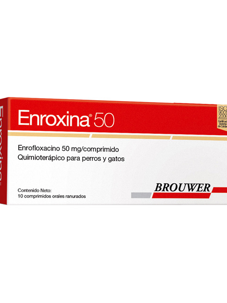Quimioterápico Enroxina 50mg Para Perros y Gatos 10 Comprimidos 1