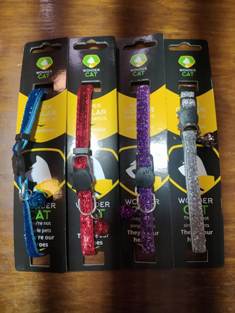 Collar Wonder Cat Antiahorque De Nylon Diseño De Brillo 1