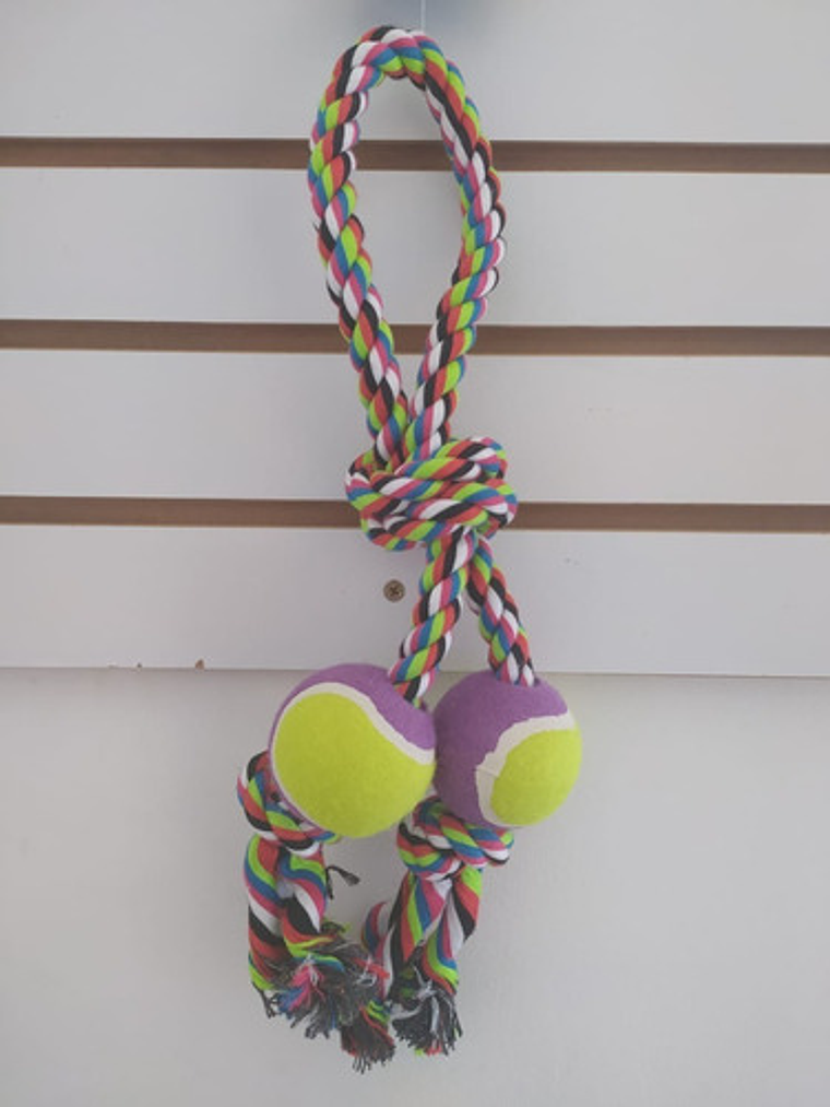 Juguete Con Cuerda De Algodón Y Dos Pelotas De Fieltro 1