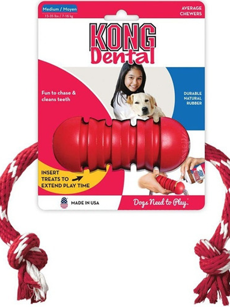 Kong Dental M With Rope M 1