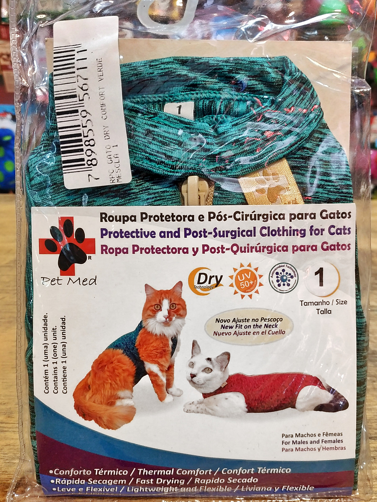 Malla Post-Operatoria Gato Talla 1 verde 3
