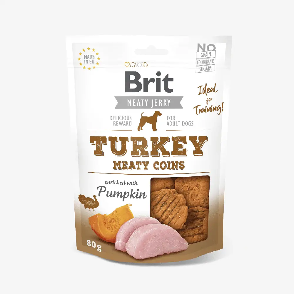 Brit Jerky Snack Pavo Meaty Coins Adult 80 grs	