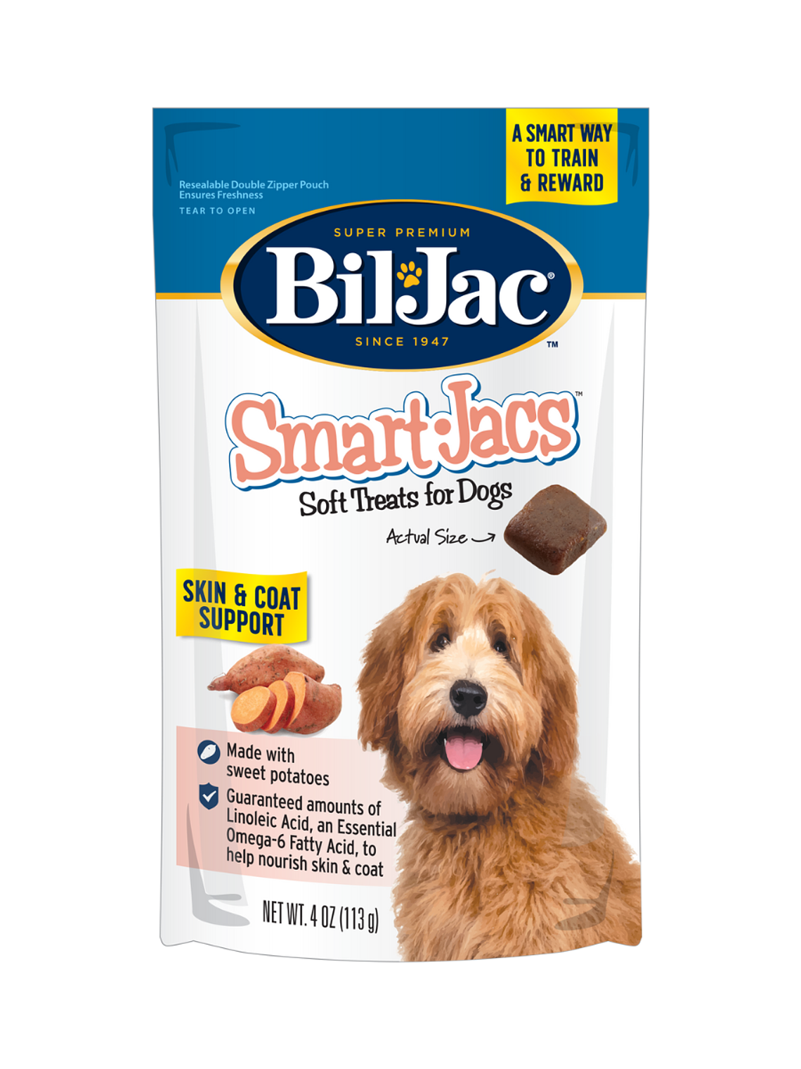 BILJAC SNACK SKIN & COAT SUPPORT SMART JACS 113GR	 1