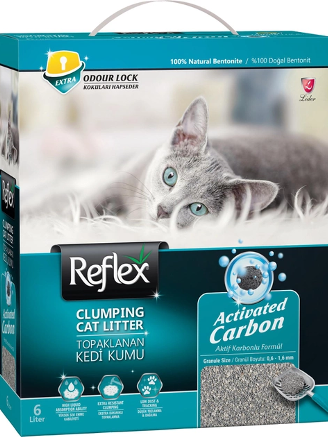 ARENA AGLOMERANTE SÚPER RÁPIDO CARBÓN ACTIVADO REFLEX 6LT	 1