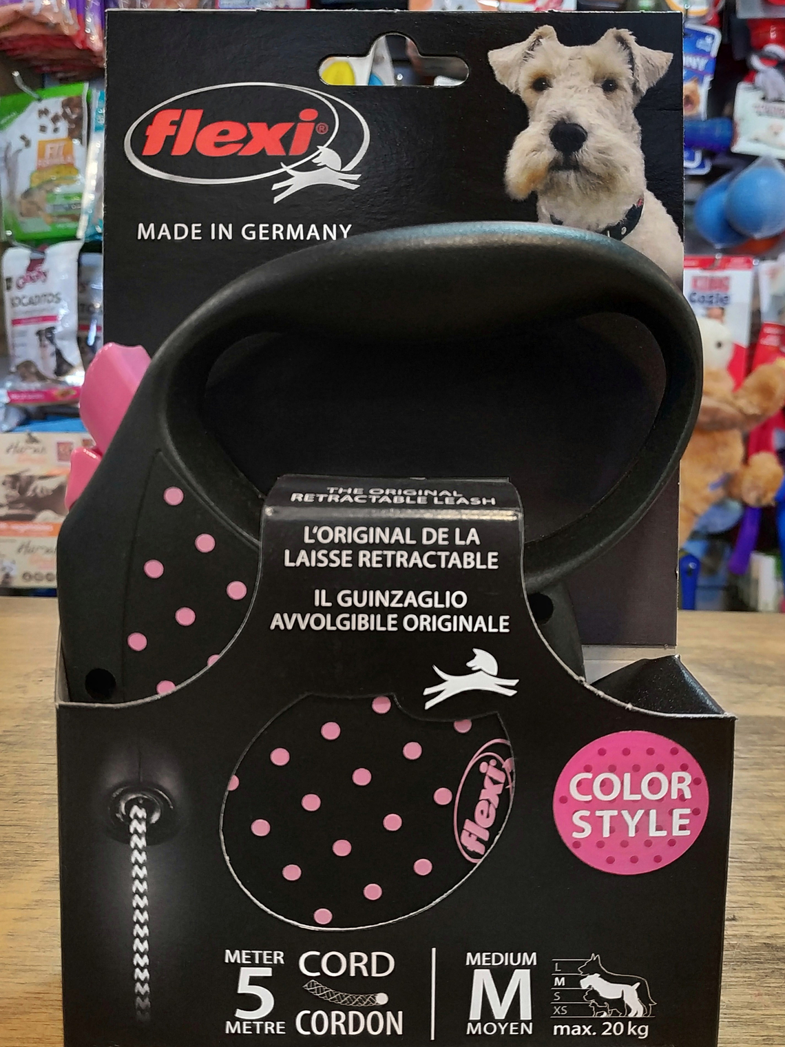 Correa Retractil Flexi M Dots ( 5 MTS) hasta 20 kg 6