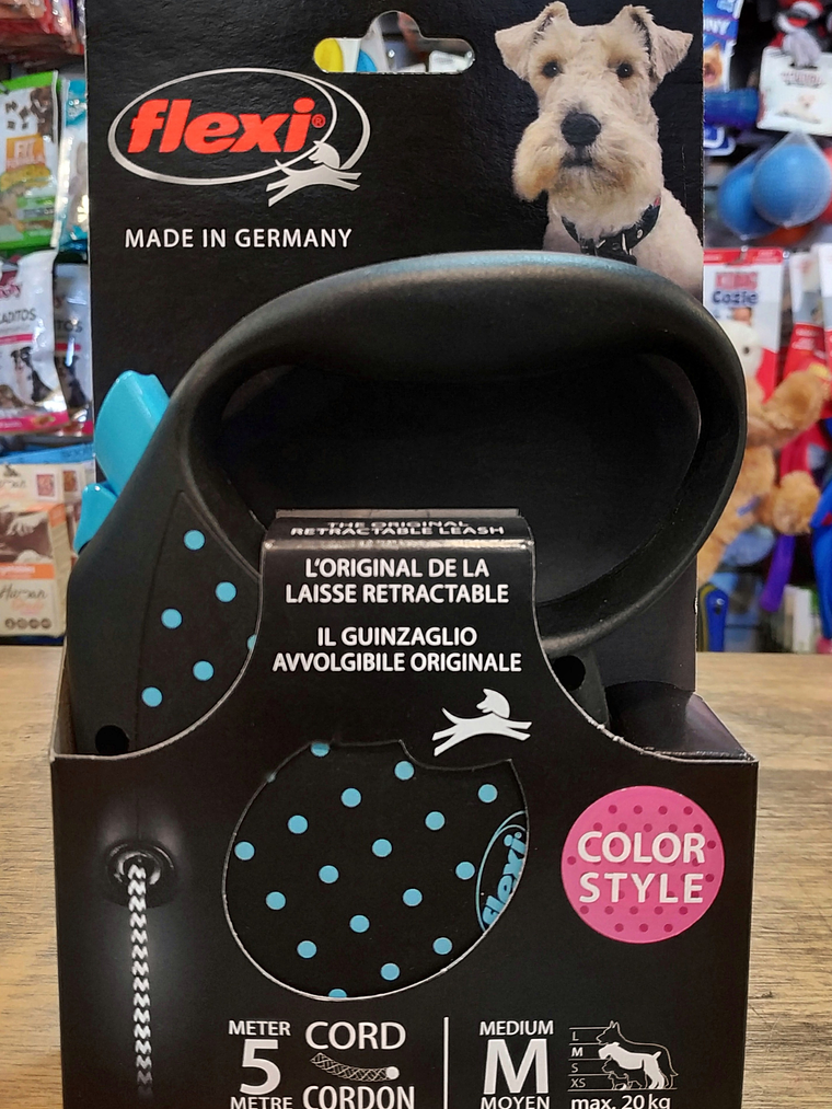 Correa Retractil Flexi M Dots ( 5 MTS) hasta 20 kg 2
