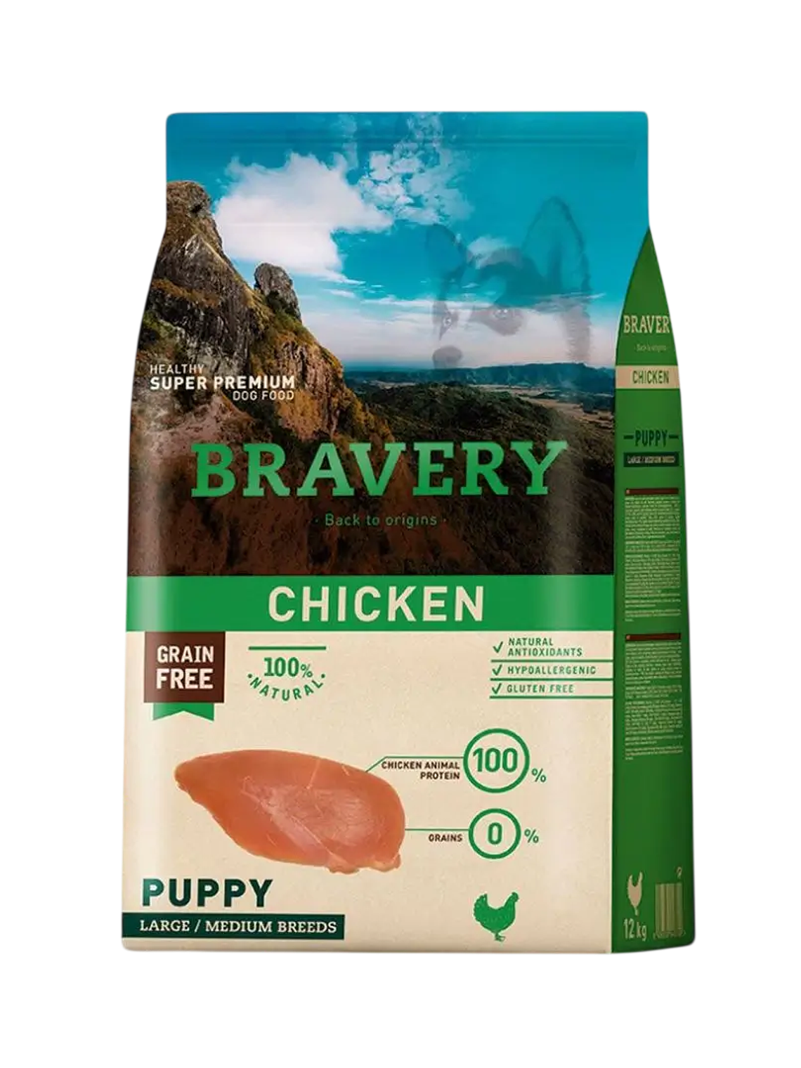 BRAVERY CHICKEN PUPPY LARGE/MEDIUM BREEDS 4KG  1