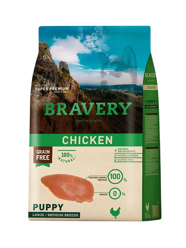 BRAVERY CHICKEN PUPPY LARGE/MEDIUM BREEDS 4KG  1