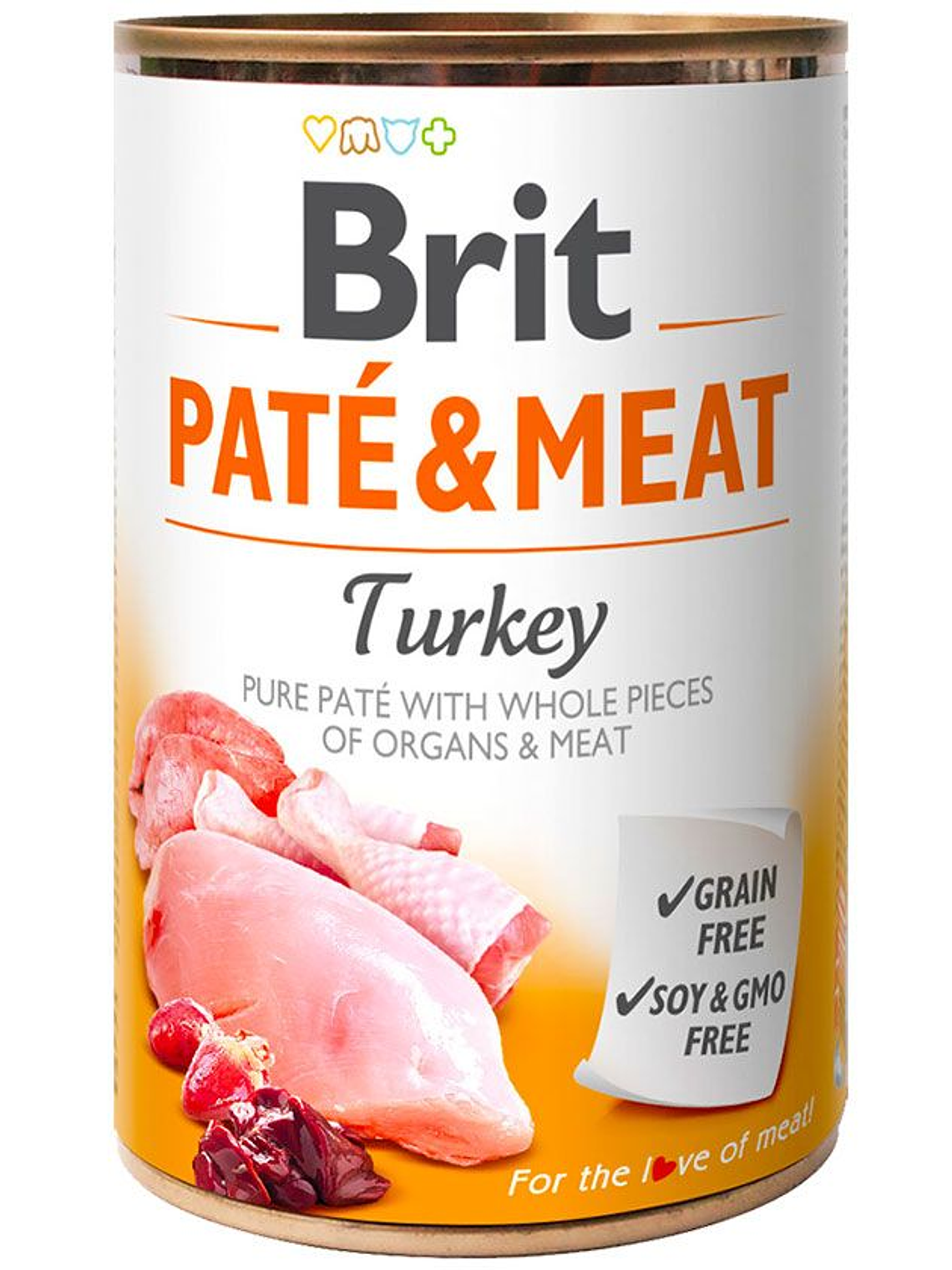 Lata Brit Care Paté y Meat Pavo 400g para perro  1