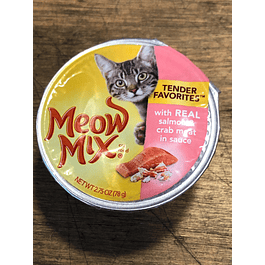 Alimento húmedo para gato Meow Mix paté SALMON  78GR.
