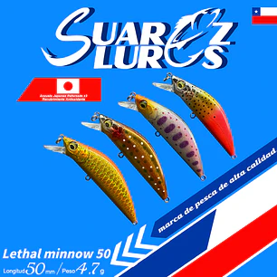 **PACK 1 PREVENTA** 4 Lethal MInnow 50mm Nuevos Colores