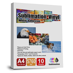 Vinilo Sublimable Adhesivo Waterproof Blanco