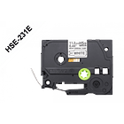 Cinta HSE-231E. Tubo Termoretractil. Texto Negro Fondo Blanco. 11,2mm 1