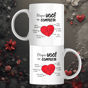 Caneca em Cerâmica - Porquê você me Completa