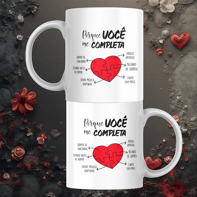 Caneca em Cerâmica - Porquê você me Completa 1