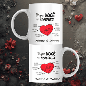 Caneca em Cerâmica - Porquê você me Completa