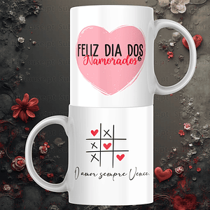 Caneca em Cerâmica - O amor Sempre Vence 