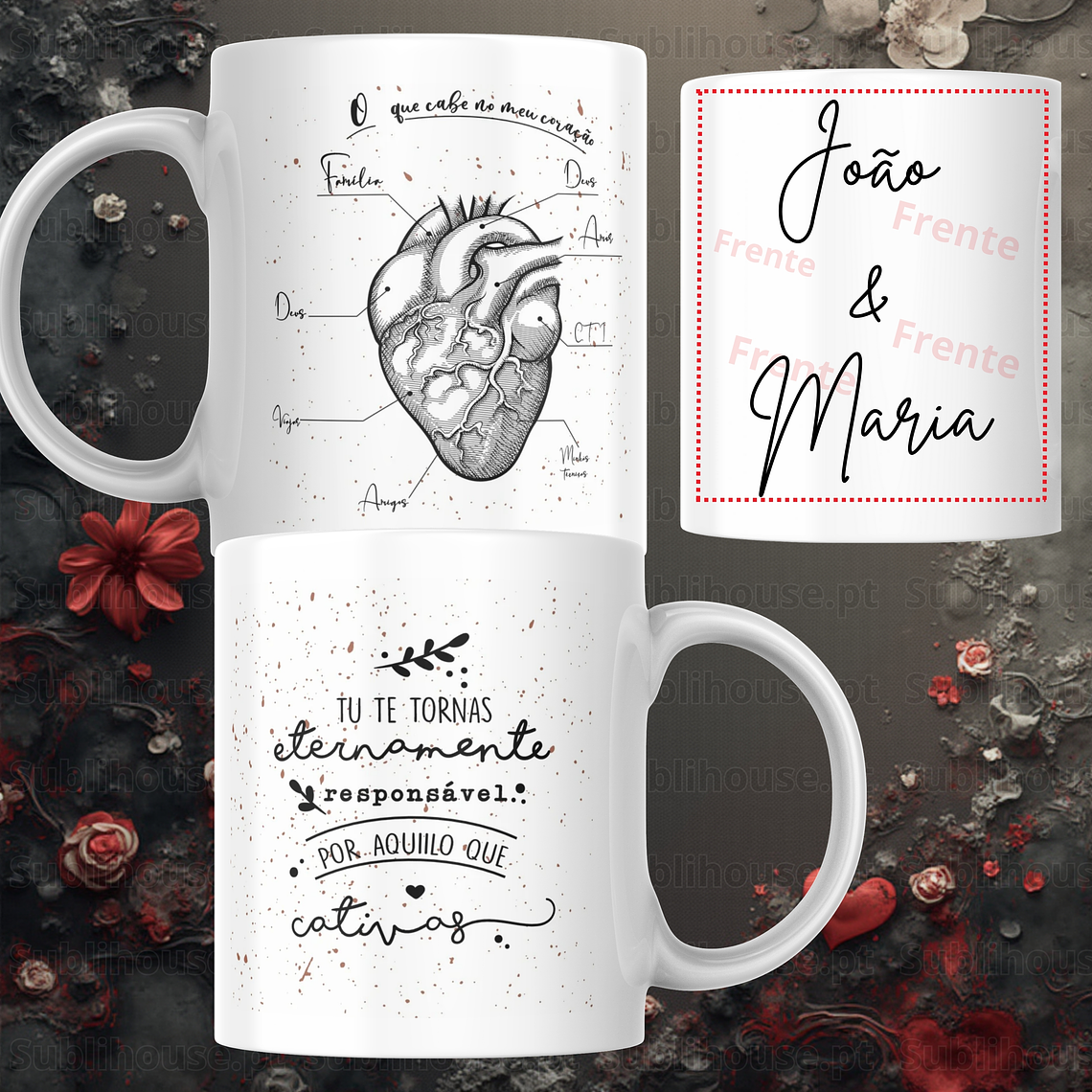 Caneca em Cerâmica - O que cabe no meu coração 2