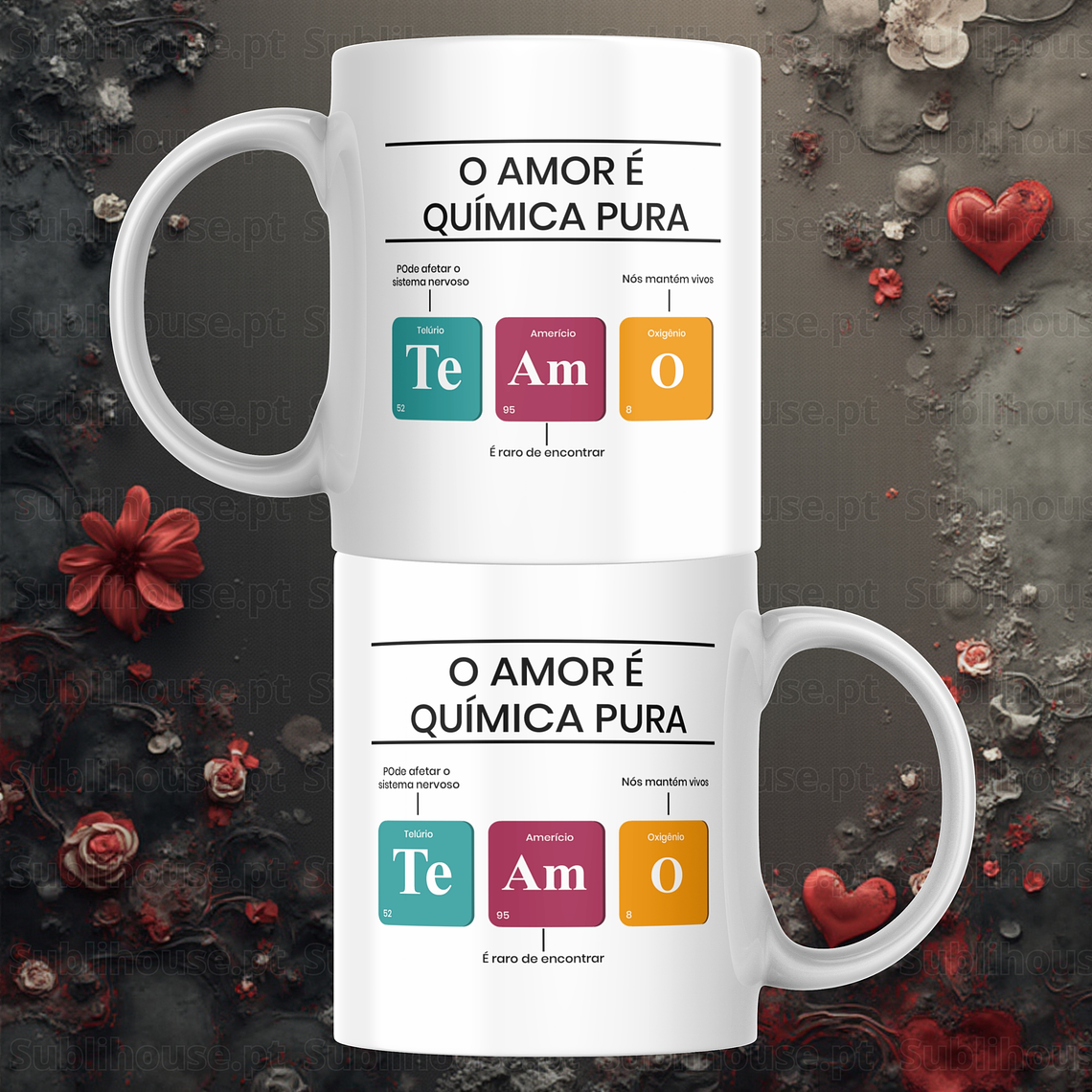 Caneca em Cerâmica - o Amor é química 1