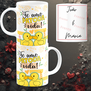 Caneca em Cerâmica - Te amo patoda vida