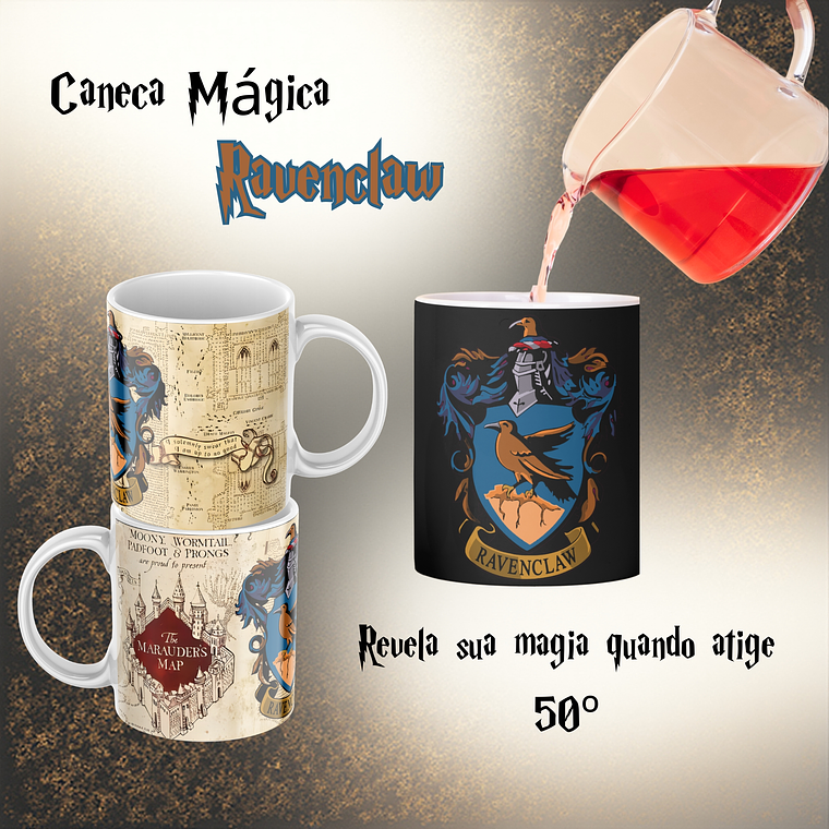 Conjunto Caneca Mágica - Escolas de Hogwarts 6