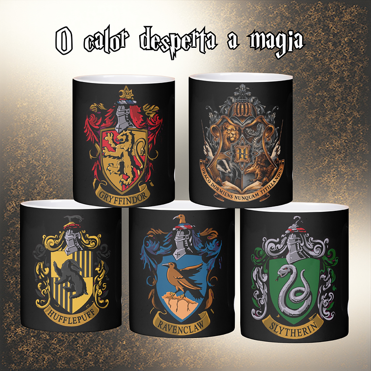 Conjunto Caneca Mágica - Escolas de Hogwarts 1