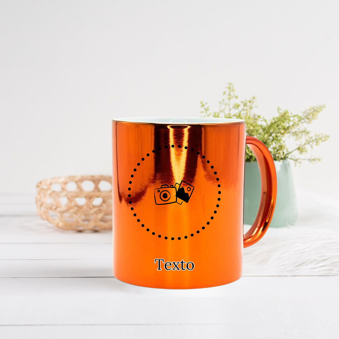 Caneca em Cerâmicas Efeito  Metálico   3