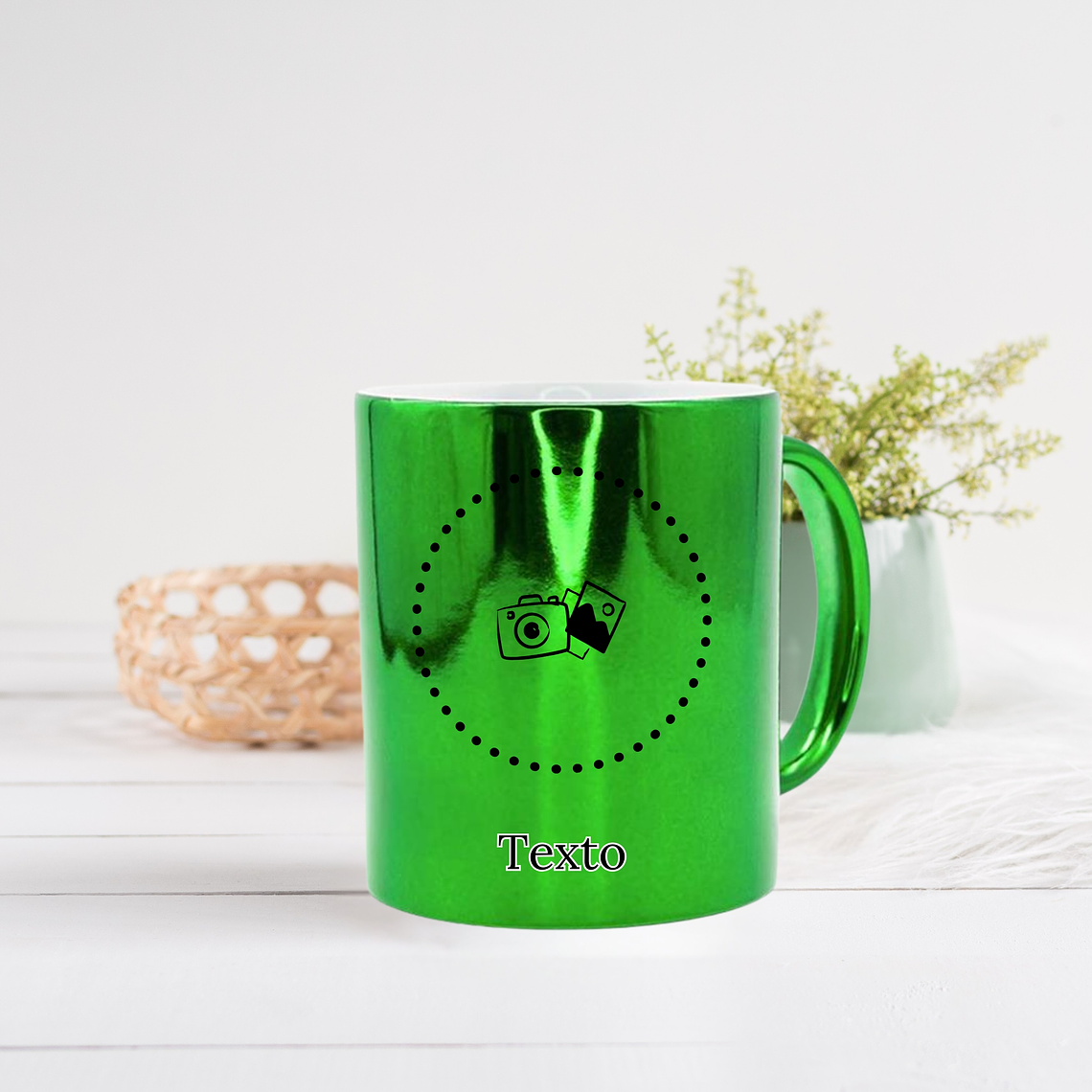 Caneca em Cerâmicas Efeito  Metálico   4