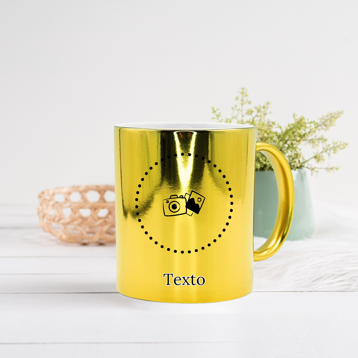 Caneca em Cerâmicas Efeito  Metálico   7