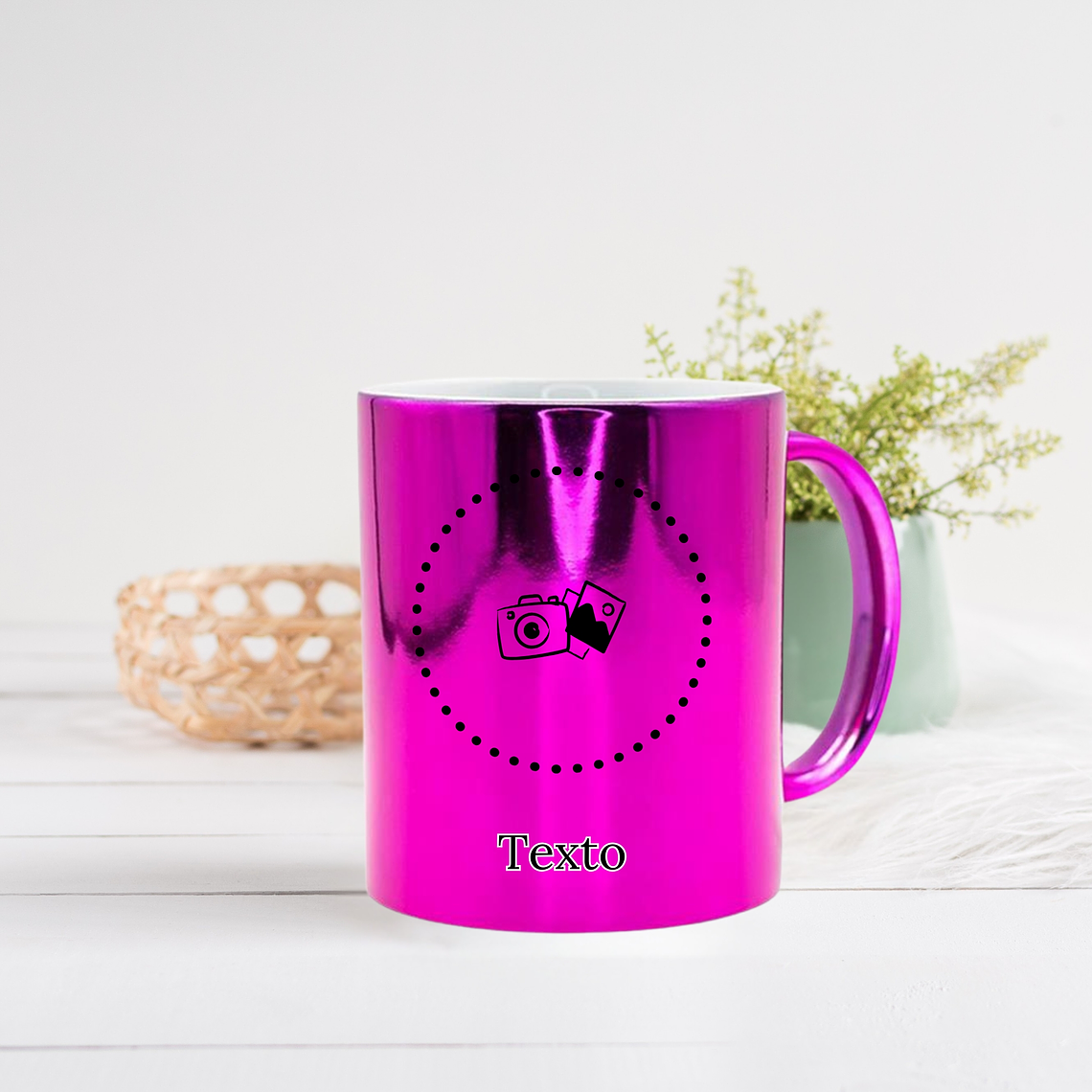 Caneca em Cerâmicas Efeito  Metálico   9