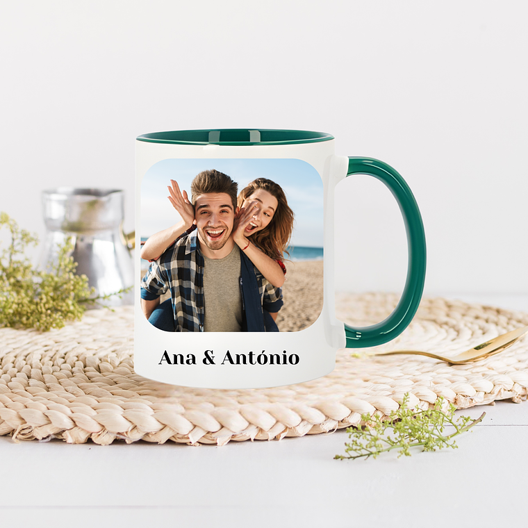 Caneca Branca com Interior e Alça Coloridas  3