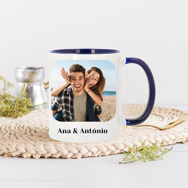 Caneca Branca com Interior e Alça Coloridas  4