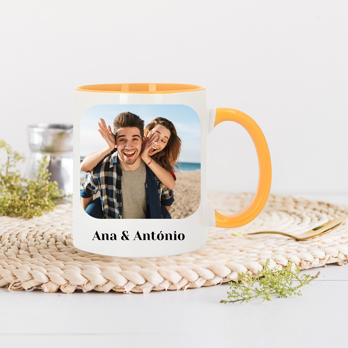 Caneca Branca com Interior e Alça Coloridas  5