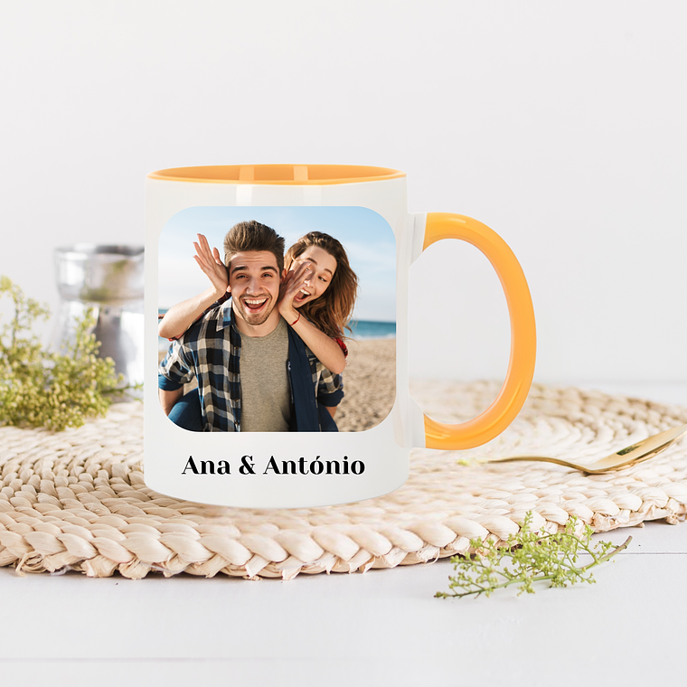 Caneca Branca com Interior e Alça Coloridas  5